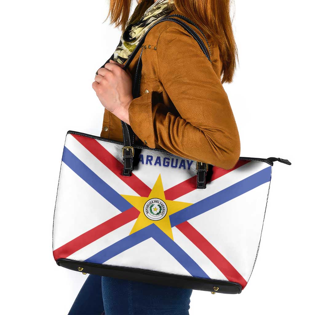 Paraguay Football Leather Tote Bag Unique Style