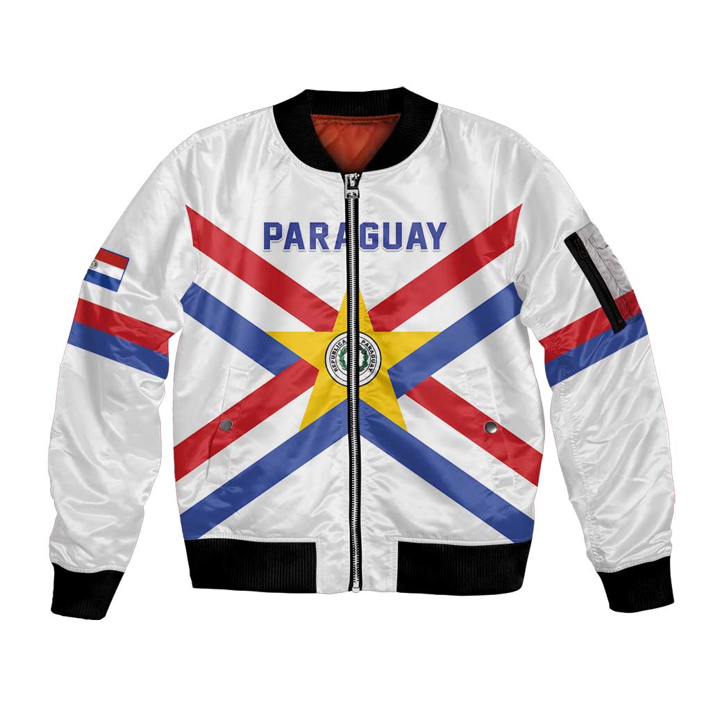 Custom Paraguay Football Sleeve Zip Bomber Jacket Unique Style