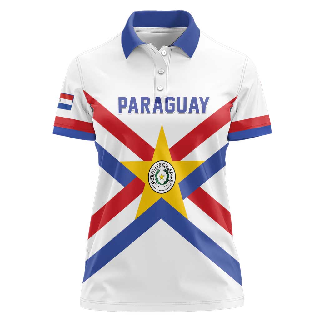 Custom Paraguay Football Women Polo Shirt Unique Style