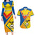 Custom Ecuador Football Couples Matching Long Sleeve Bodycon Dress and Hawaiian Shirt La Tricolor Sporty Style