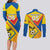 Custom Ecuador Football Couples Matching Long Sleeve Bodycon Dress and Long Sleeve Button Shirt La Tricolor Sporty Style