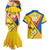 Custom Ecuador Football Couples Matching Mermaid Dress and Hawaiian Shirt La Tricolor Sporty Style