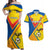 Custom Ecuador Football Couples Matching Off Shoulder Maxi Dress and Hawaiian Shirt La Tricolor Sporty Style