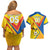 Custom Ecuador Football Couples Matching Off Shoulder Short Dress and Hawaiian Shirt La Tricolor Sporty Style