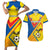 Custom Ecuador Football Couples Matching Short Sleeve Bodycon Dress and Hawaiian Shirt La Tricolor Sporty Style