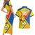 Custom Ecuador Football Couples Matching Short Sleeve Bodycon Dress and Hawaiian Shirt La Tricolor Sporty Style