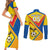 Custom Ecuador Football Couples Matching Short Sleeve Bodycon Dress and Long Sleeve Button Shirt La Tricolor Sporty Style