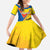 Custom Ecuador Football Family Matching Off The Shoulder Long Sleeve Dress and Hawaiian Shirt La Tricolor Sporty Style