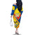 Custom Ecuador Football Family Matching Off The Shoulder Long Sleeve Dress and Hawaiian Shirt La Tricolor Sporty Style