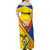 Custom Ecuador Football Family Matching Off Shoulder Maxi Dress and Hawaiian Shirt La Tricolor Sporty Style