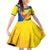 Custom Ecuador Football Family Matching Off Shoulder Short Dress and Hawaiian Shirt La Tricolor Sporty Style