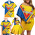 Custom Ecuador Football Family Matching Off Shoulder Short Dress and Hawaiian Shirt La Tricolor Sporty Style