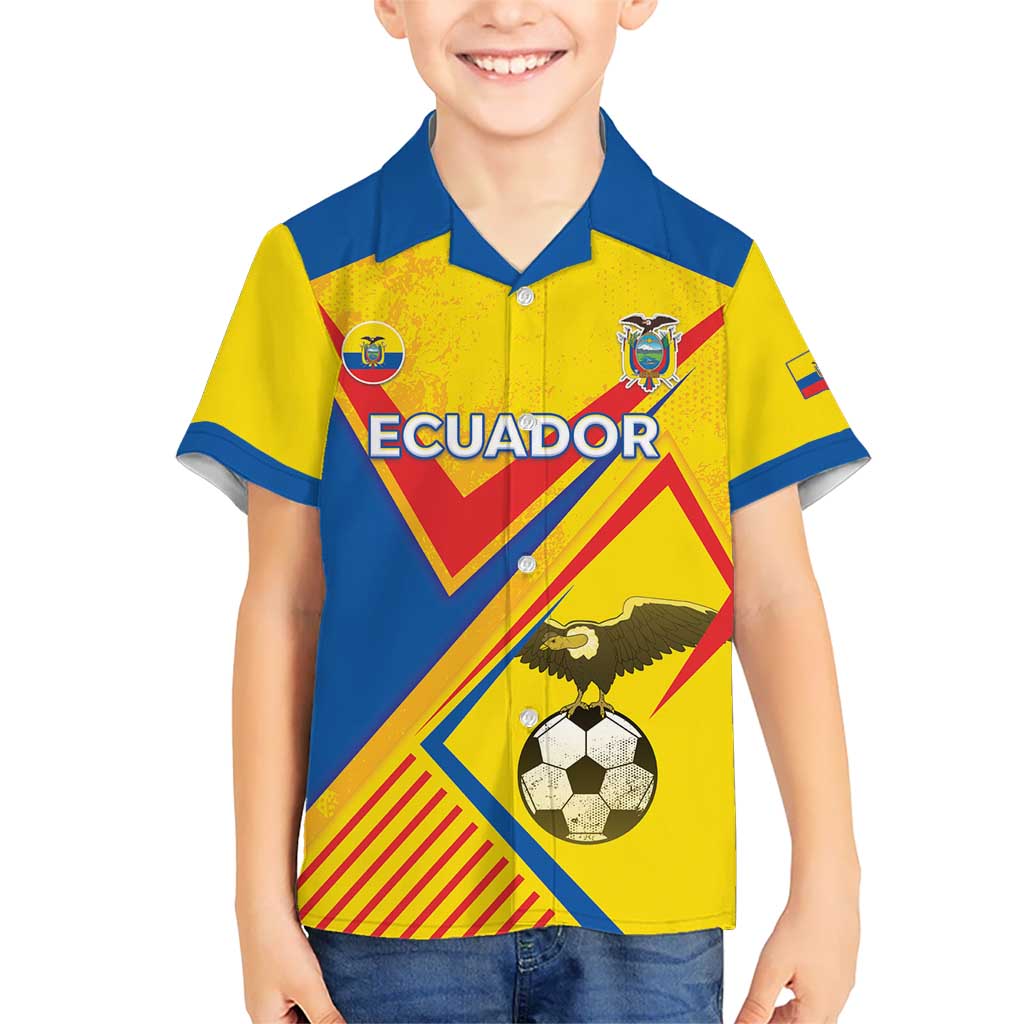 Custom Ecuador Football Kid Hawaiian Shirt La Tricolor Sporty Style