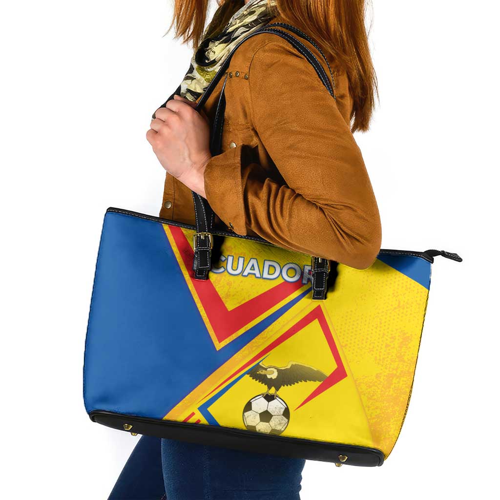 Ecuador Football Leather Tote Bag La Tricolor Sporty Style