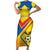 Custom Ecuador Football Short Sleeve Bodycon Dress La Tricolor Sporty Style