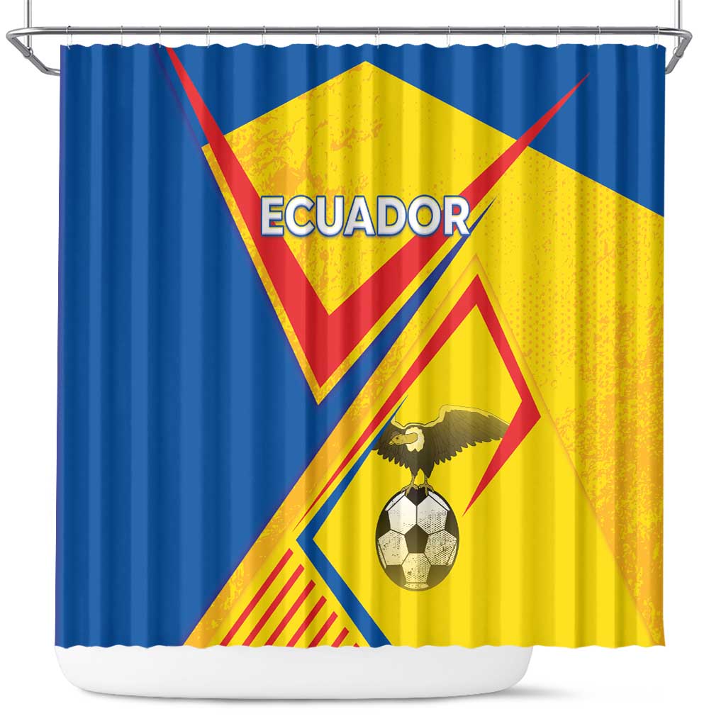 Ecuador Football Shower Curtain La Tricolor Sporty Style