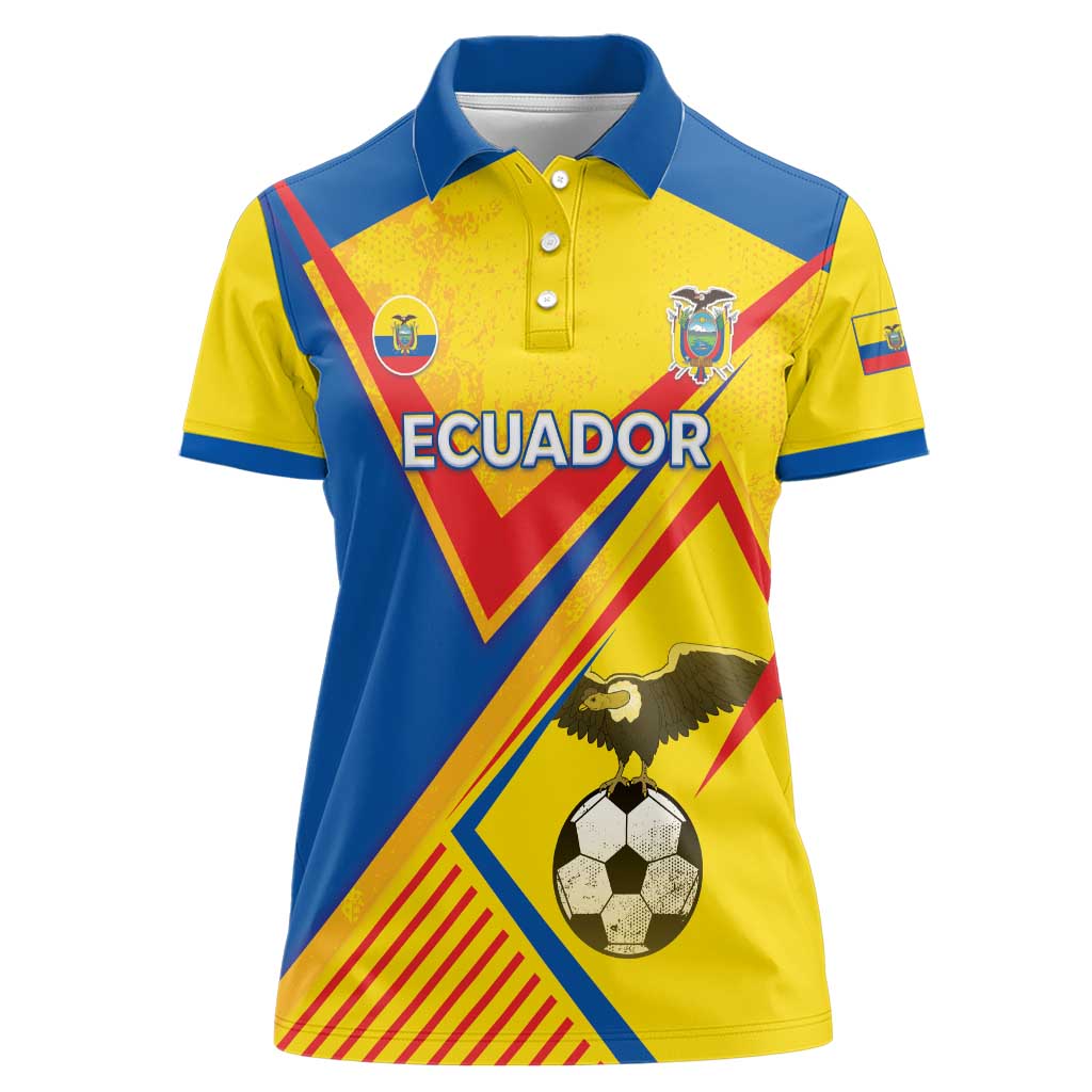 Custom Ecuador Football Women Polo Shirt La Tricolor Sporty Style