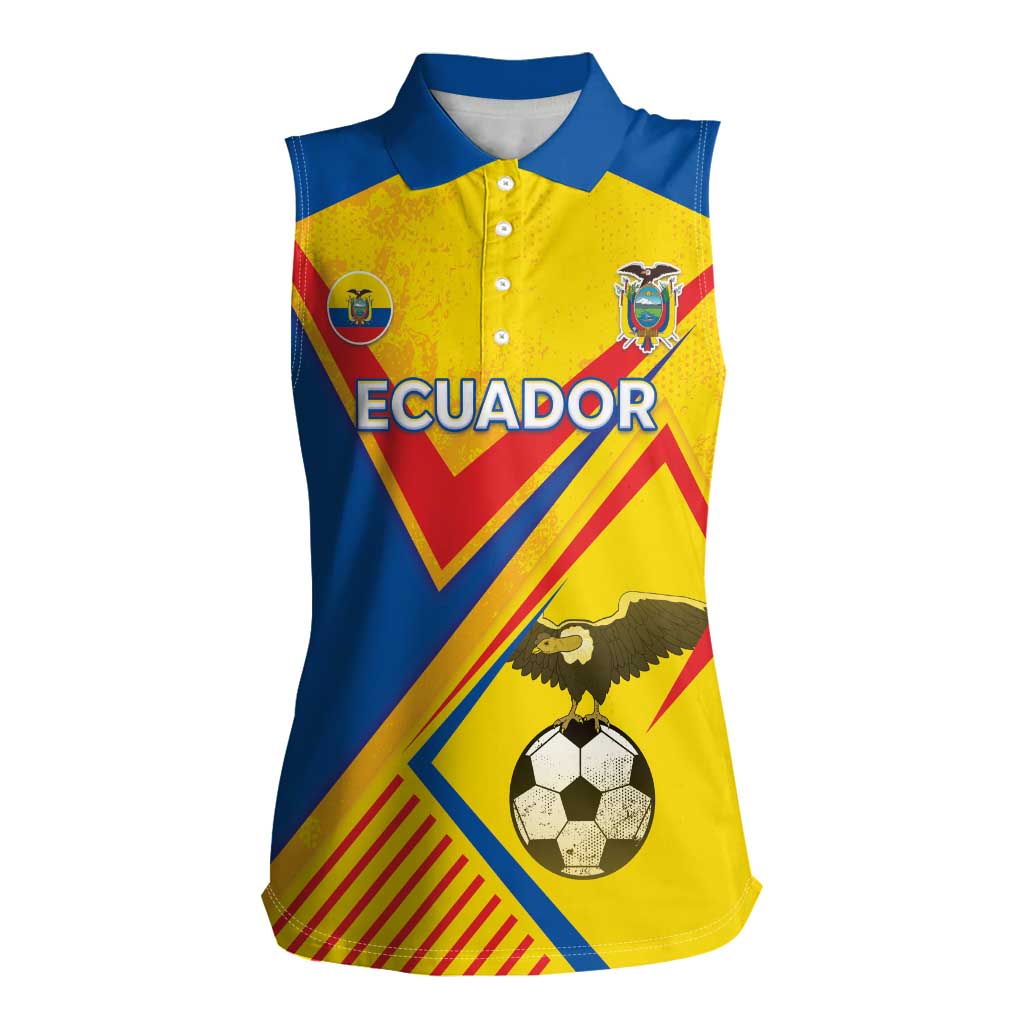 Custom Ecuador Football Women Sleeveless Polo Shirt La Tricolor Sporty Style