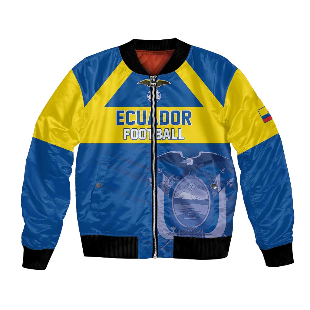 Custom Ecuador Football Bomber Jacket Go Champions