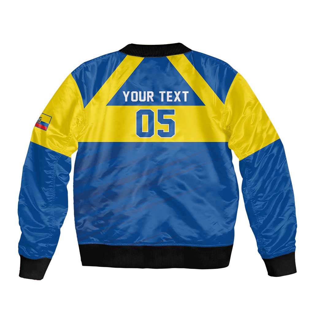 Custom Ecuador Football Bomber Jacket Go Champions