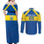 Custom Ecuador Football Couples Matching Off Shoulder Maxi Dress and Long Sleeve Button Shirt Go Champions