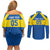 Custom Ecuador Football Couples Matching Off Shoulder Short Dress and Long Sleeve Button Shirt Go Champions