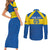 Custom Ecuador Football Couples Matching Short Sleeve Bodycon Dress and Long Sleeve Button Shirt Go Champions