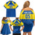 Custom Ecuador Football Family Matching Off Shoulder Short Dress and Hawaiian Shirt Go Champions