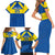 Custom Ecuador Football Family Matching Short Sleeve Bodycon Dress and Hawaiian Shirt Go Champions