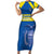 Custom Ecuador Football Family Matching Short Sleeve Bodycon Dress and Hawaiian Shirt Go Champions