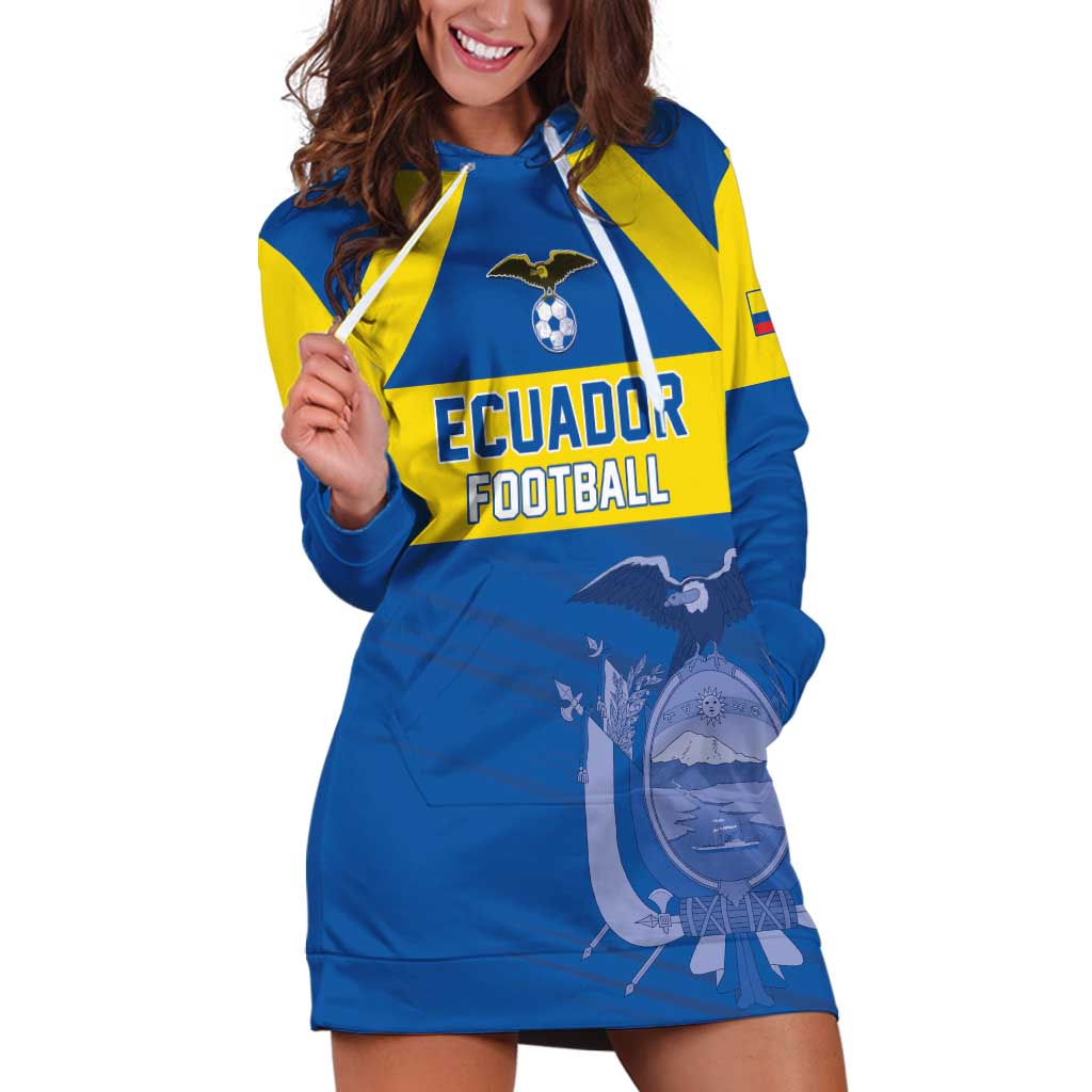 Custom Ecuador Football Hoodie Dress Go Champions