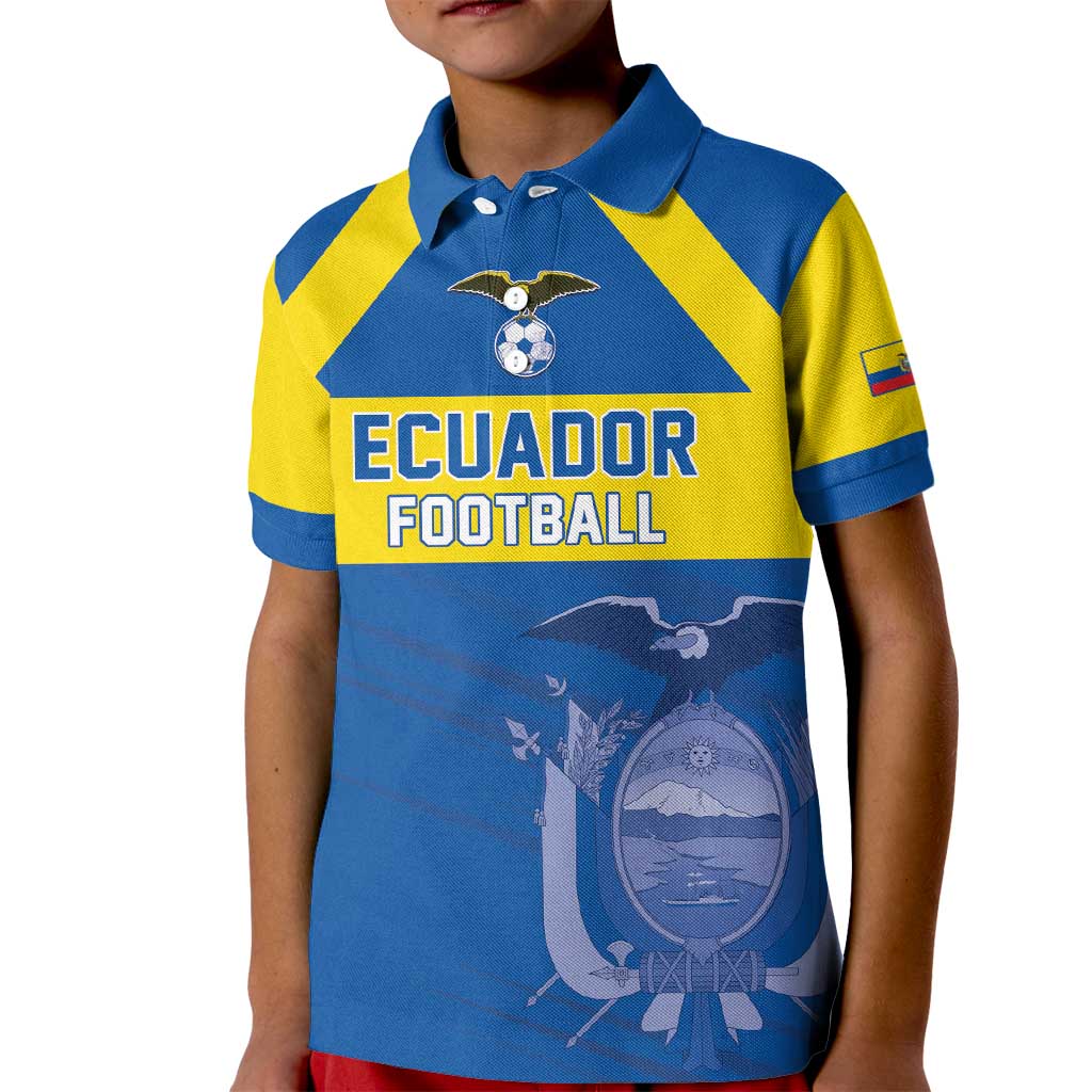 Custom Ecuador Football Kid Polo Shirt Go Champions