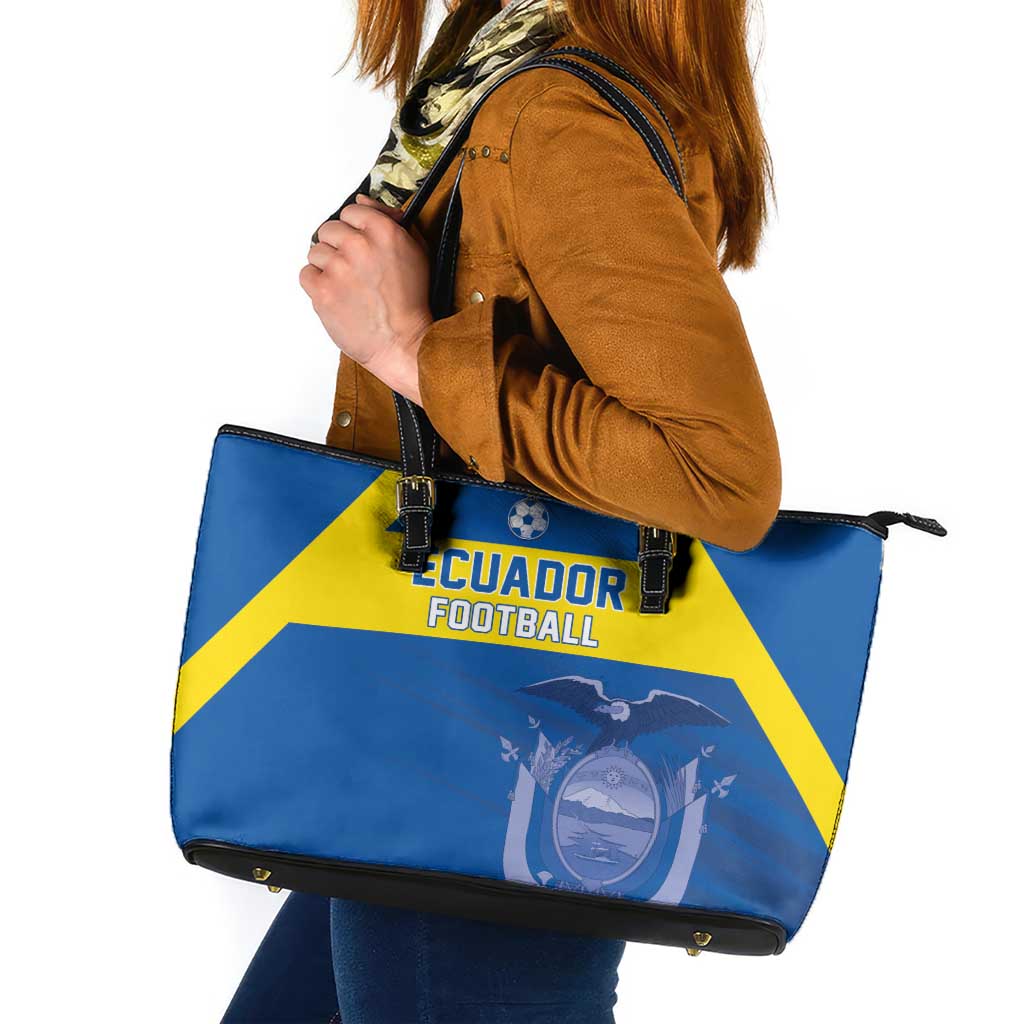 Ecuador Football Leather Tote Bag Go Champions