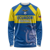 Ecuador blue and yellow long-sleeve football jersey with chest logo and text