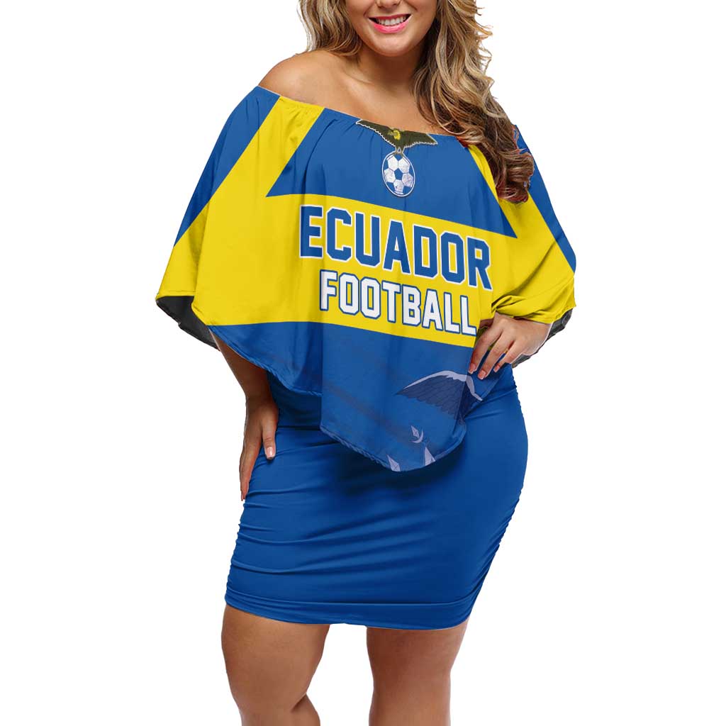 Custom Ecuador Football Off Shoulder Short Dress Go Champions