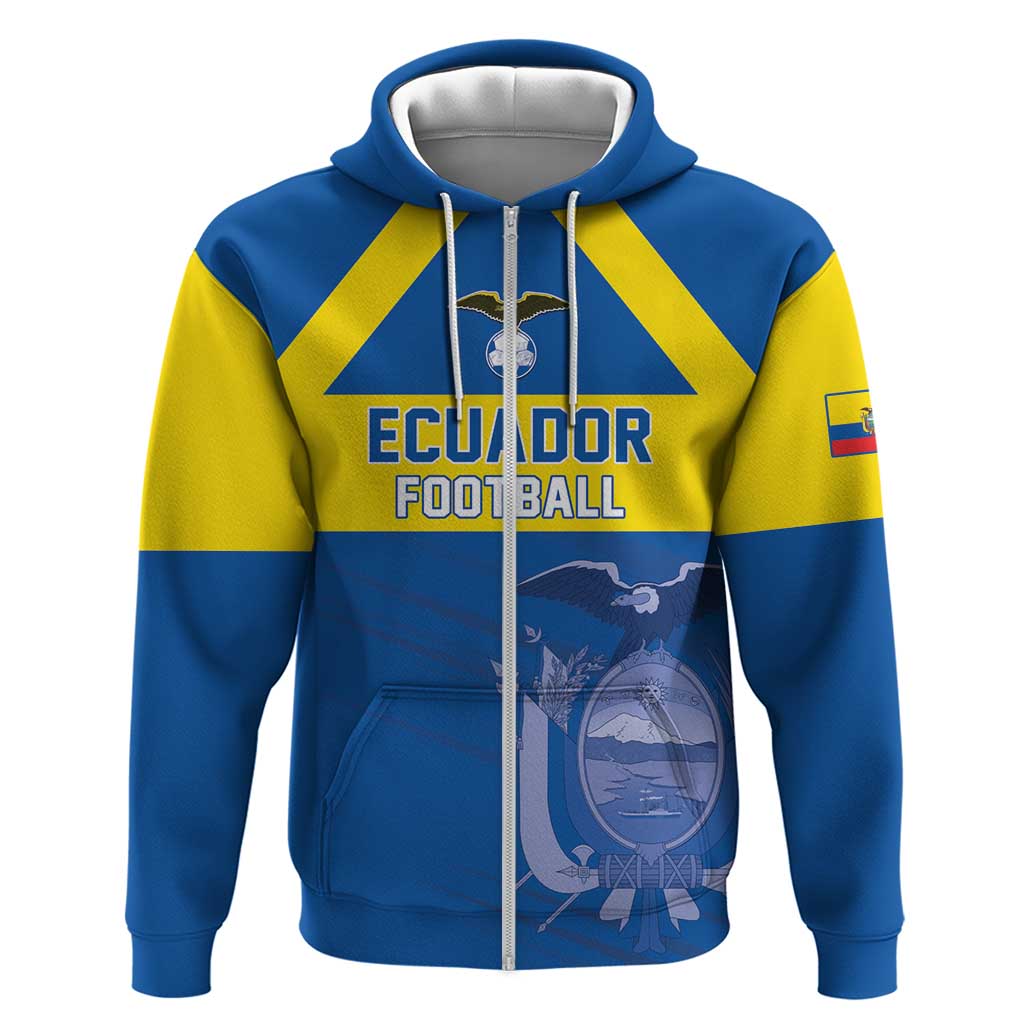 Custom Ecuador Football Zip Hoodie Go Champions