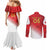 Custom Peru Football Couples Matching Mermaid Dress and Long Sleeve Button Shirt Sporty Style