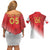 Custom Peru Football Couples Matching Off Shoulder Short Dress and Hawaiian Shirt Sporty Style