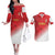 Custom Peru Football Couples Matching Off The Shoulder Long Sleeve Dress and Hawaiian Shirt Sporty Style