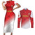 Custom Peru Football Couples Matching Short Sleeve Bodycon Dress and Long Sleeve Button Shirt Sporty Style