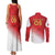 Custom Peru Football Couples Matching Tank Maxi Dress and Long Sleeve Button Shirt Sporty Style