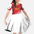 Custom Peru Football Family Matching Off The Shoulder Long Sleeve Dress and Hawaiian Shirt Sporty Style