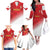 Custom Peru Football Family Matching Off The Shoulder Long Sleeve Dress and Hawaiian Shirt Sporty Style