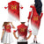 Custom Peru Football Family Matching Off The Shoulder Long Sleeve Dress and Hawaiian Shirt Sporty Style