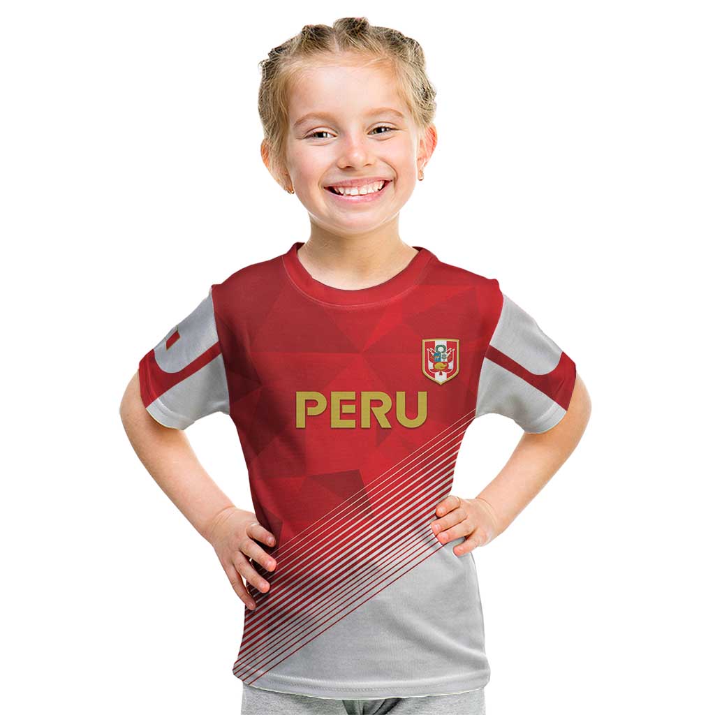 Custom Peru Football Kid T Shirt Sporty Style