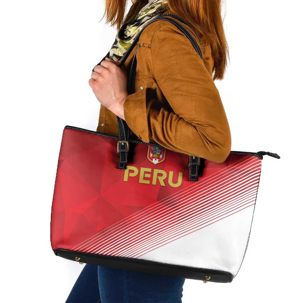 Peru Football Leather Tote Bag Sporty Style