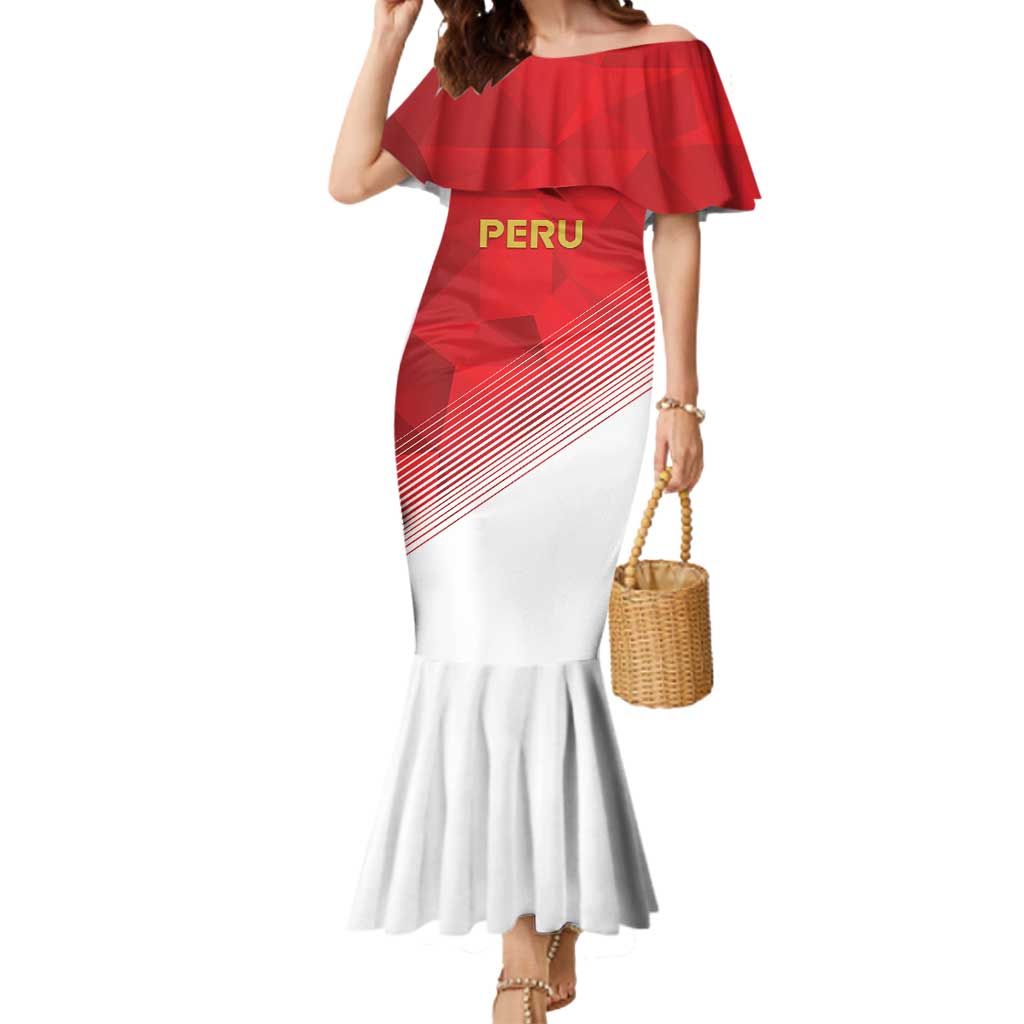 Custom Peru Football Mermaid Dress Sporty Style