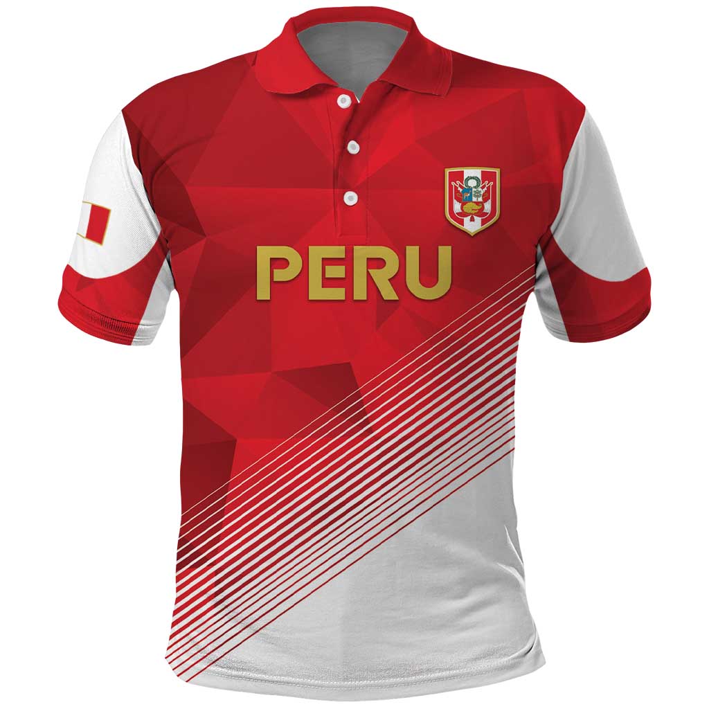 Custom Peru Football Polo Shirt Sporty Style