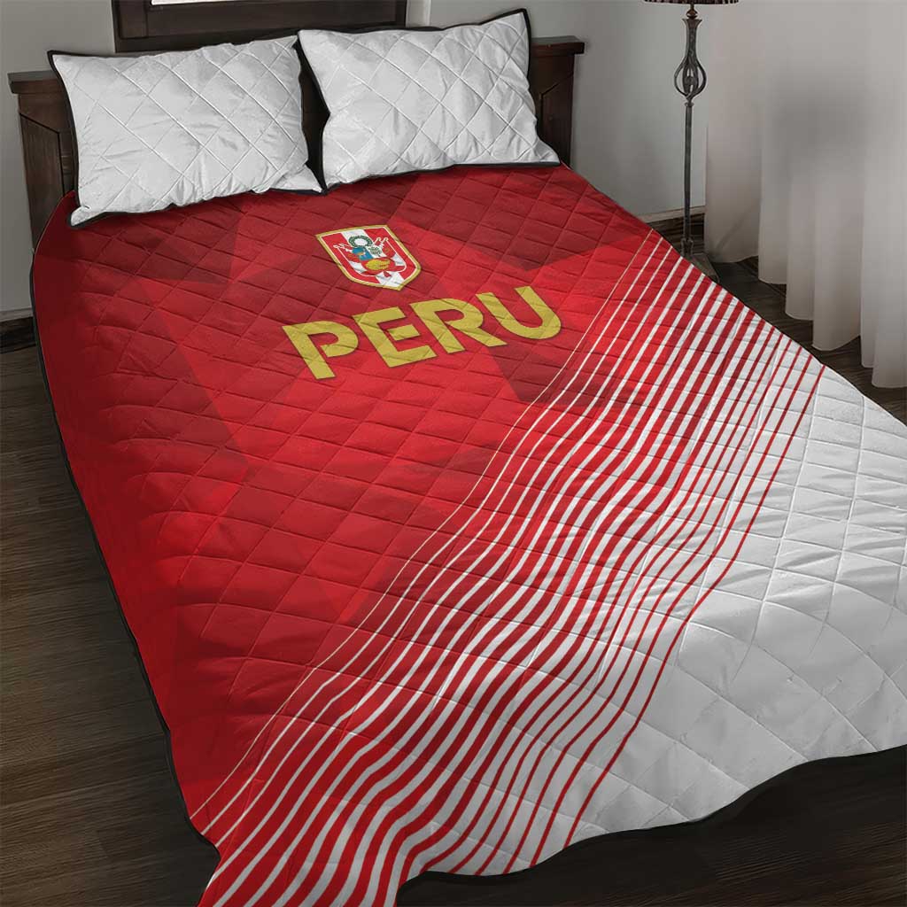 Peru Football Quilt Bed Set Sporty Style