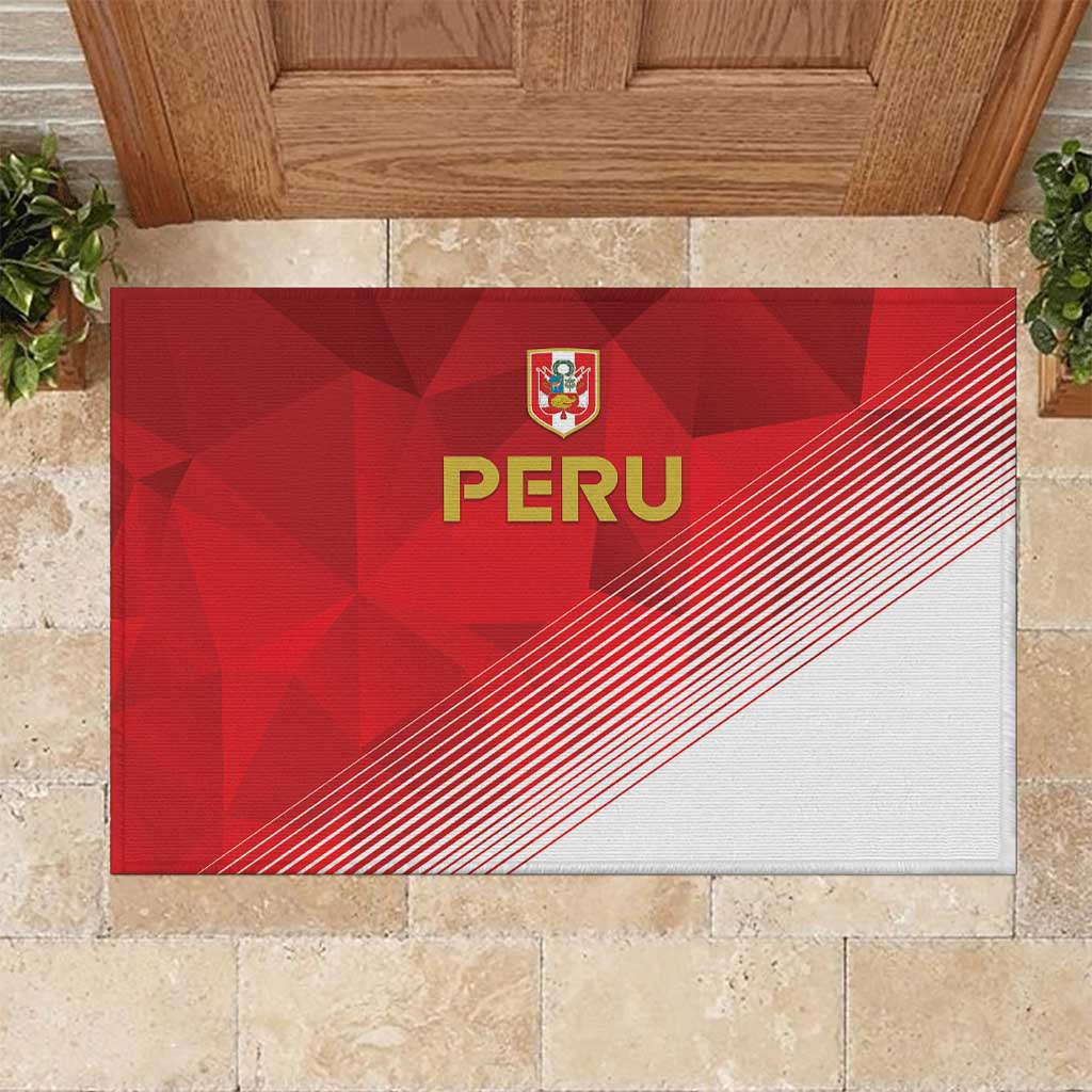 Peru Football Rubber Doormat Sporty Style